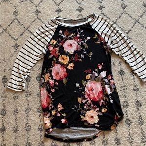Floral/stripe top